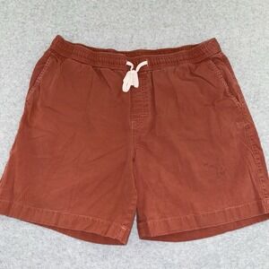 1901‎ Men's Shorts Size L Red Rust Elastic Waist Cotton Blend Casual Pockets 34